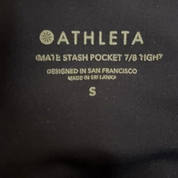 Athleta Ultimate Stash Pocket 7/8 Tight Navy Blue Size Small Stretch Active - Picture 11 of 12